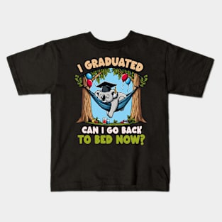 Funny I Graduated Can I Go Back To Bed Now? Graduation Koala Kids T-Shirt